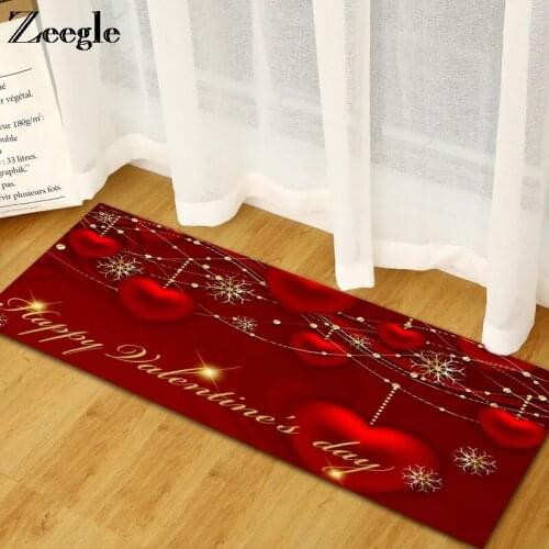 Zeegle Valentines Day Kitchen Mat Floor Mat Non-slip Carpet Welcome Home Door Entrance Mat Creative Mat for Hallway Decoration