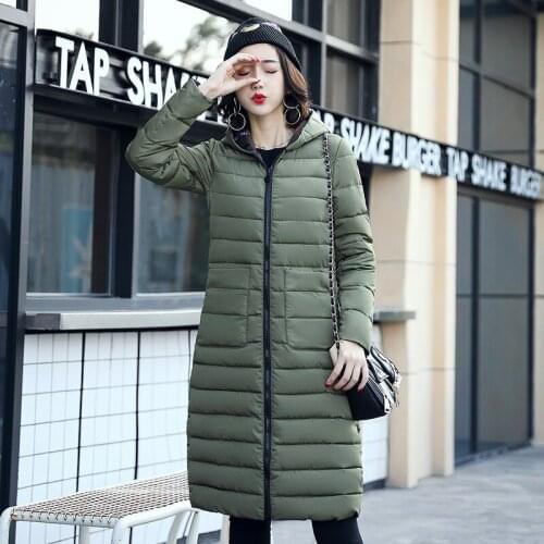 2019 Winter New Pattern Cotton-padded Clothes Girls Long Fund Sides Down Cotton Woman Printing Cotton-padded Loose Coat
