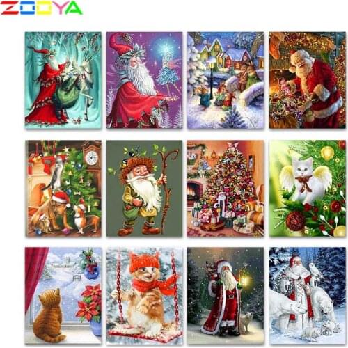 Zooya 5D Diamond Painting Christmas Picture Full Drill Square Diamond Embroidery Full Set Diamond Mosaic Sale Home Decor Cd030
