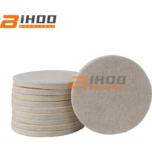 10pcs Wool Felt Polishing Buffing Round Wheel 100/125mm Wool Felt Polisher Disc Pad Buffer For Wood Metal Polishing Durable