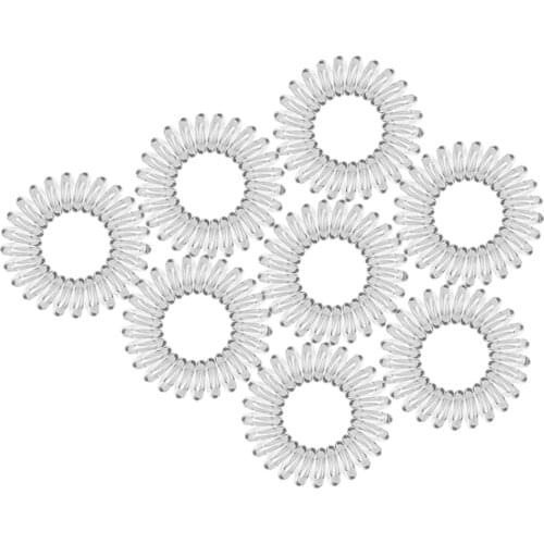 10PCS 4CM Women Telephone Line Elastic Hair Bands Hair Scrunchies Rubber Band White Transparent Hair Rope Accessories Wholesale