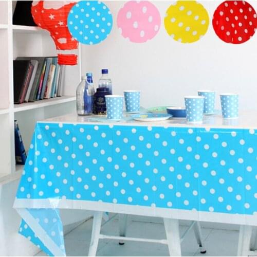 108*180cm=43*70inch plastic tablecloth color dots sweet Birthday Wedding Party Decoration baby shower gift craft DIY favor Wh