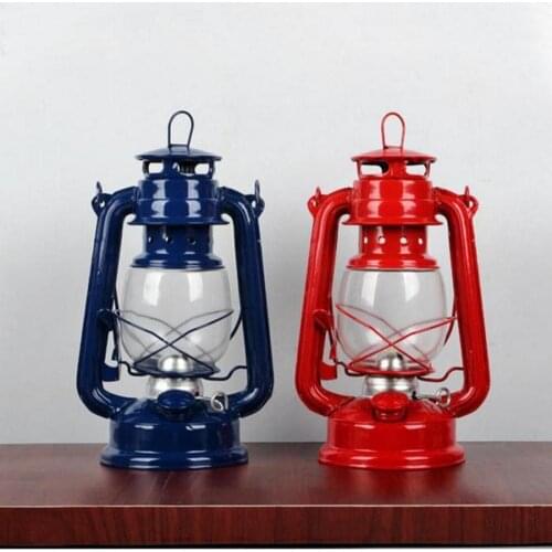 25cm Retro Classic Kerosene Lamp Camping Light Portable Bronze Colored Oil Lamp Vintage Photo Props Outdoor Camping Lights