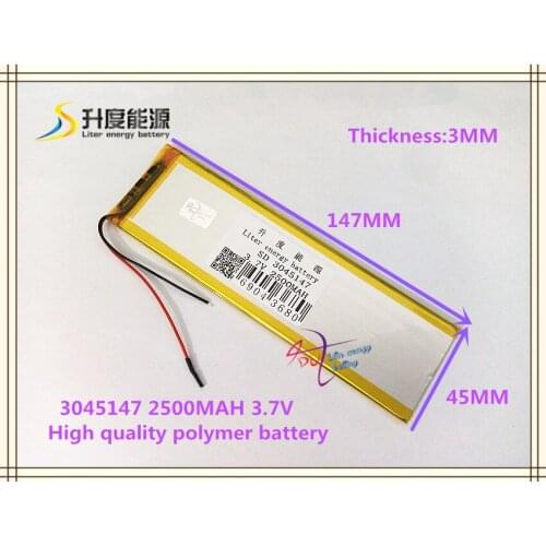 3.7V 2500mAH 3045147 polymer lithium ion / Li-ion battery for tablet pc Power bank E-BOOK mp5 mp3