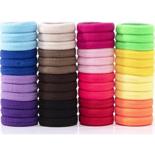 50pcs Approx 3cm Women Scrunchies Ornaments Girls Elastic Hair Bands Baby Kids Ponytail Holder Ropes Scrunchy Hair Accessories