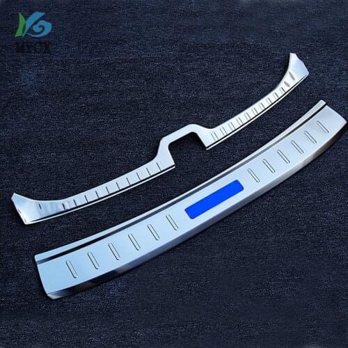 Car-covers stainless steel Internal + external Rear bumper Protector Sill fit for volvo XC60 XC 60 2015-2017 Auto parts