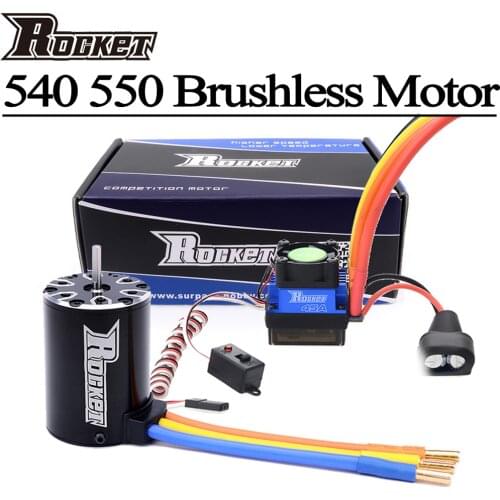 Rocket 540 550 3100KV 4300KV 2600KV 3800KV Brushless Motor 45A 60A 80A ESC for RC Car Traxxas Axial Redcat 1:10 1/10 Parts