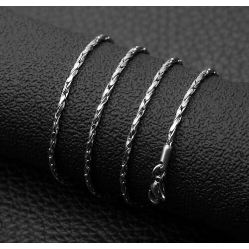 316L Stainless Steel 1.8mm Cross Link Bamboo Chain Necklace Fit DIY Pendant Necklace Jewelry Making Findings 45cm 50cm 55cm