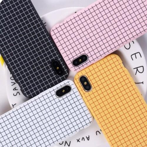 Literary fine lattice Phone Case For iPhone XR XS Max 7 8 SE 6S Plus Ice Bear Cover for Apple iPhone Protective Silicone Cover
