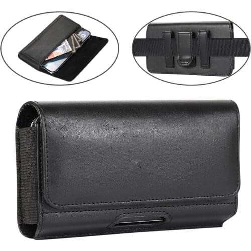 Pouch Wallet Cover for Samsung S20 S10 S9 S8 Plus Note 20 10 9 8 For Iphone Smartphone Universal Magnetic Waist Bag Leather Case