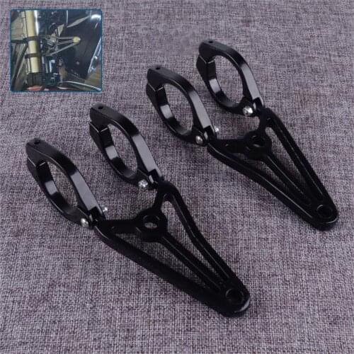 CITALL 2PCS Black 41MM Motorcycle Universal Headlamp Bracket Front Fork Headlight Mount Clamp Holder