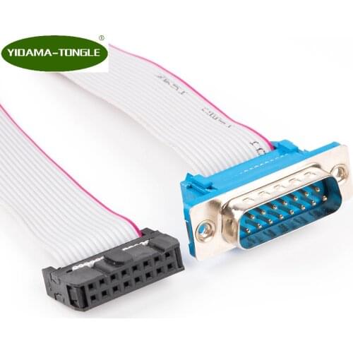 DB15 to IDC16 Flexible Flat Ribbon Cable Extension Wires/Cores