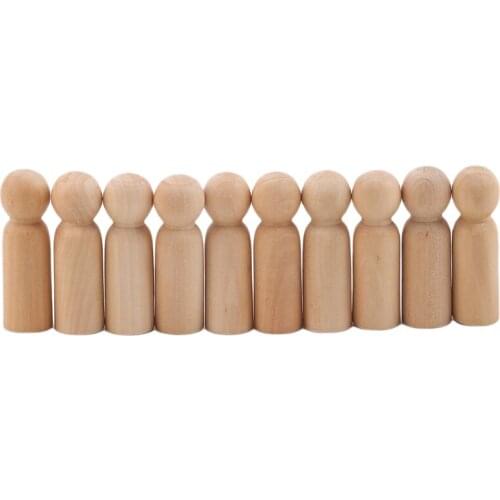 Wooden Peg Doll Unfinished Craft Peg Dolls Wooden Tree DIY Toy House Arts Painted Crafts Peg Doll Puppet Bases Christmas Decor