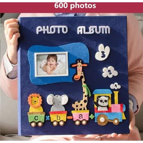 PA5 6 inch photo album 600 photos page type children family album creative felt paste cartoon cover baby grow album