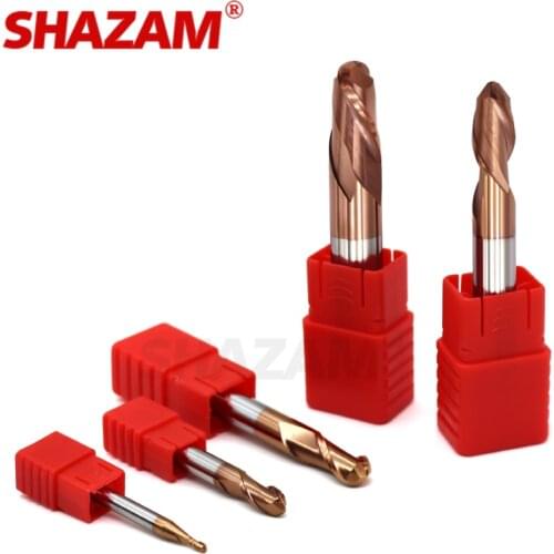 Milling Cutter Alloy Coating Tungsten Steel Tool Cnc Maching Hrc55 Ball Nose Endmills SHAZAM Top Milling Cutter Machine Endmill