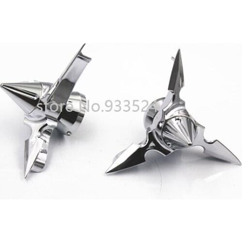 Chrome Spun Blade Spinning Front Axle Cap Nut Cover For Harley Dyna Softail Touring XL XG