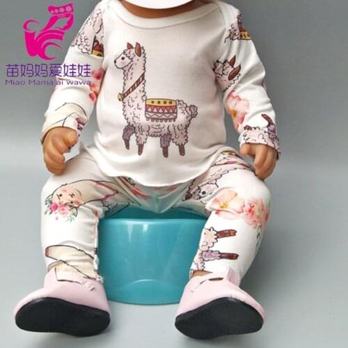 For 18" Baby Doll Clothes Dinosaur Flamingo Rompers for 17 Infant Babies Doll Clothes Pants Doll Toys Wear Kids Gift
