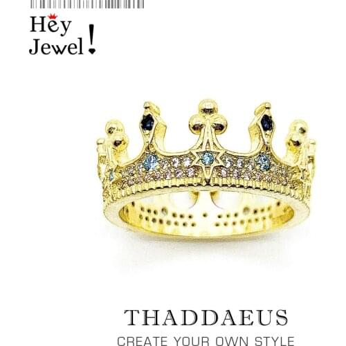 Royal Ring Crown,925 Sterling Silver Romantic Vintage Fine Jewerly To Dream About,2021 Summer Brand New Bohemia Gift For Women