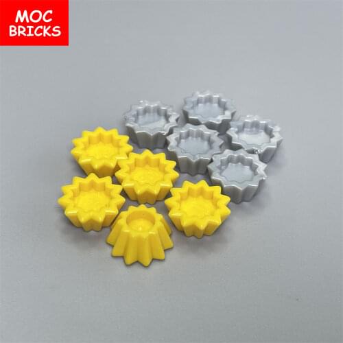 10pcs/lot MOC Bricks Yellow Utensils for Cup Cakes Food DIY Toys Figure Educational Building Blocks mini dolls kids gifts