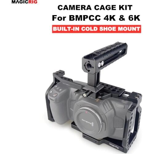 MAGICRIG BMPCC 4K Cage with NATO Handle for Blackmagic Pocket Cinema Camera BMPCC 4K /BMPCC 6K to Mount Microphone Monitor Flash