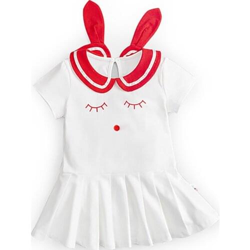 Little Girl Summer Casual Clothing 2021 New White Short Sleeve Tutu Dress Kids Party Frocks 1-6 Years