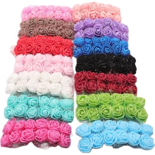 12PCS/Bag Mini PE Foam Rose Flower Head Artificial Rose Flowers Handmade DIY Wedding Home Decoration Festive & Party Supplies