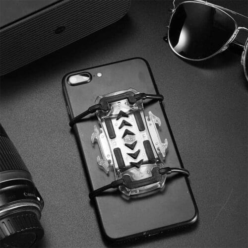 Multifunctional Phone Holder for Bicycle Anti-slip Fixation Stand with Elastic Band for Water Bottle Pumper QW