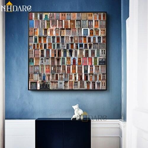 Allah Islamic Wall Art Canvas Poster Colorful Old Black White Gate Muslim Print Decorative Picture Painting Modern Mosque Decor