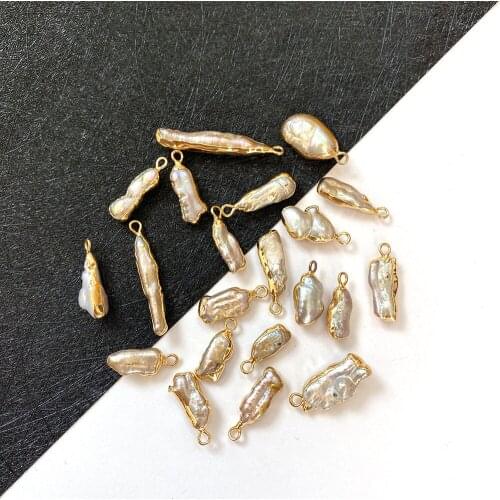 Natural Freshwater Pearl Irregular Shape Pearl Pendant for DIY Jewelry Making Necklace and Bracelet Accessories Size3x10-10x35mm