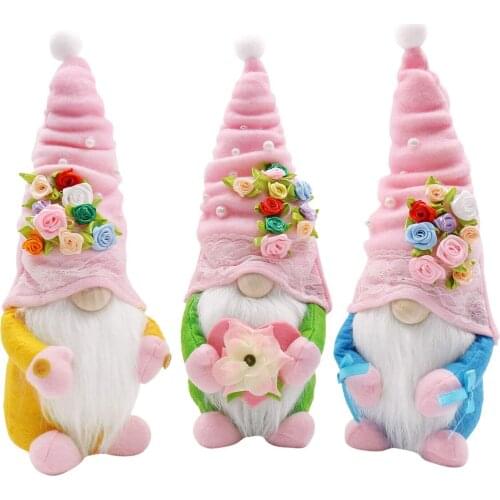 Easter Flower Gnome Decoration Faceless Doll Dwarf Home Decor bring good luck durable soft Easy to use Bright color perfect size