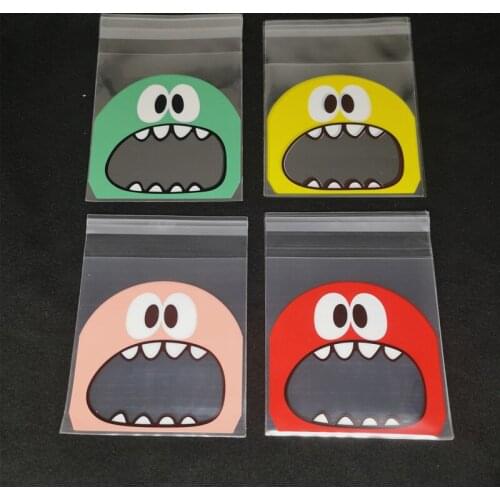 Teech Mouth Clear Cookie Bag Self-adhesive Plastic Cookie Bags Gift Biscuit Bags Monster Christmas Wedding Birthday Packaging