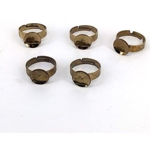 10pcs/lots Adjustable Blank Ring Base Cabochons Cameo Setting For DIY Ring Jewelry Findings Making Accessories