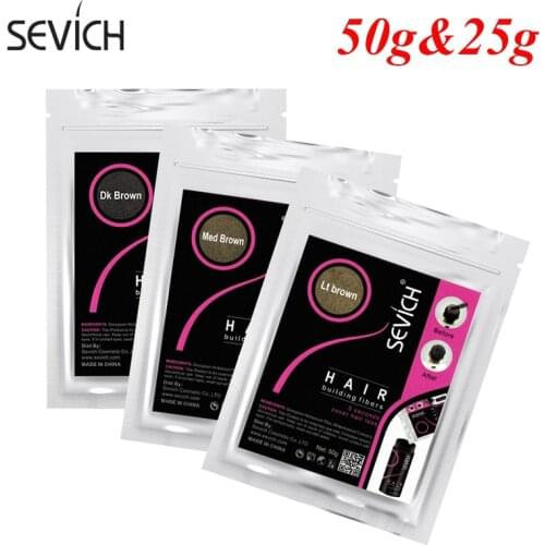 Sevich 50g Hair Building Fiber Hair Regrowth Powder Hair Extension Thinning Thickening Keratin Fiber Instant Styling Color 25g
