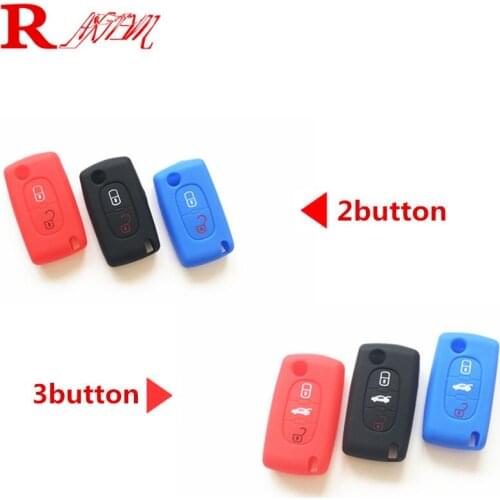 Silicone car key cover key protector for Peugeot 206 207 307 308 407 408 508 3008 607 RCZ /Citroen C2 C3 C4 C4L C5 C6 C7 Quatre