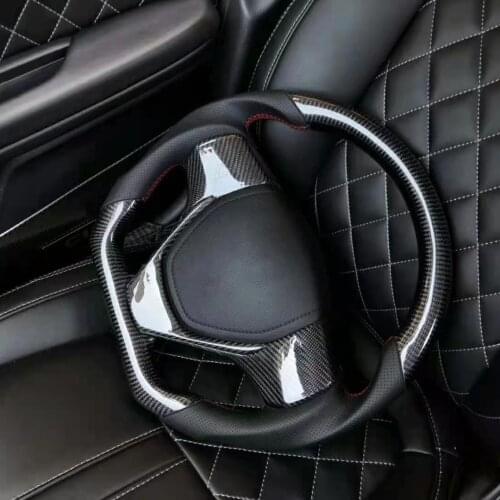 Cuatomized Gloss Carbon Fiber Sports Steering Wheel Alcantara Leather compatible for Toyota Avalon Camry Corolla 2015-2021