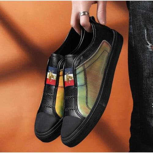 Men genuine Leather Shoes No tie Young Men Casual outdoor summer breathable Men Trend Sneakers Mens Loafers shoes