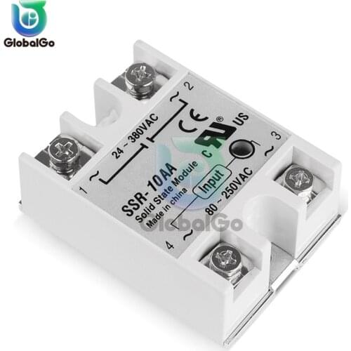 Solid State Relay SSR-10DA 10A AC Control AC Relais 80-250VAC to 24-380VAC AC SSR 10DA Relay Heat Sink