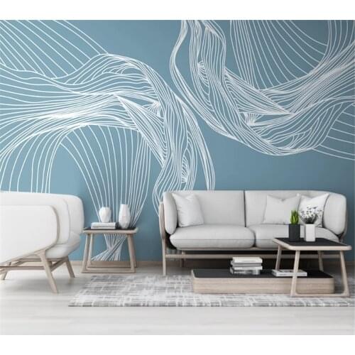 Wellyu Custom wallpaper 3d modern minimalist abstract line art TV sofa background living room bedroom background wallpaper
