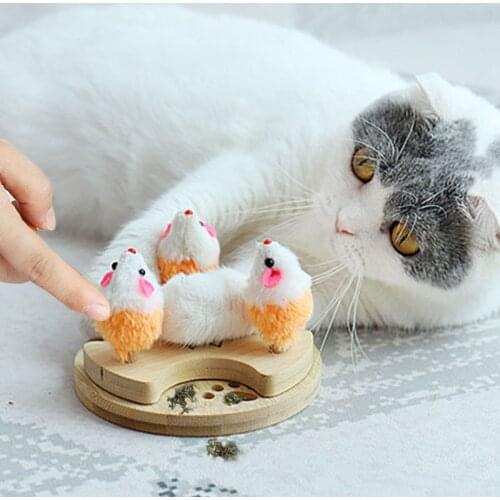 Funny Cat Toy Plush Mouse With Catnip Stimulating Toys For Cat Interactive Scratching Toy Plate Teaser Turntable Kitten Gatos
