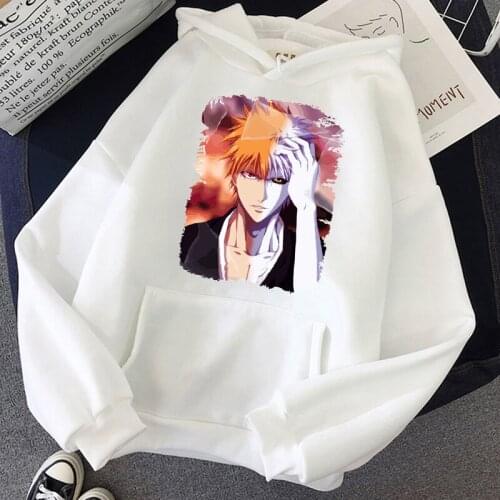 Winter Kurosaki Ichigo Hoodies unisex Bleach Print Sweatshirts Leisure Long Sleeve Hooded Female Casual Pullover Ladies Clothes