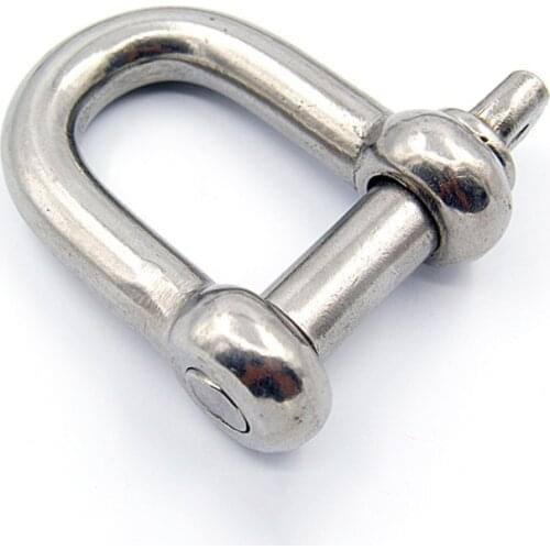 1 x Stainless steel D-ring shackle Buckle Keychain Ring Hook screw pin joint Connecter Bag Strap Clasp Leathercraft Parts