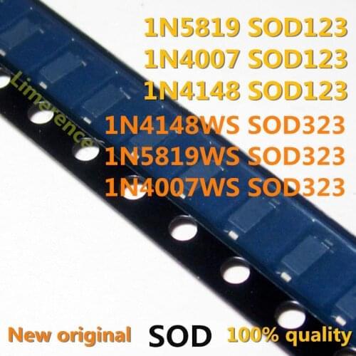 100pcs SMD diode 0805 SOD-123 1N5819 1N4007 1N4148 SOD123 SOD-323 1206 1N4148WS 1N5819WS 1N4007WS SOD323