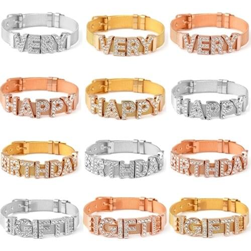 2021 NEW Keeper Stainless Steel Family Bracelet DIY (Sister.Brother.Uncle.Aunt) Alloy Rhinestone Charm Accessories