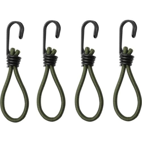 4 Pcs Outdoor Elastic Tent Bungee Rope Camping Canopy Luggage Stretch Buckle Ground Nail Strap
