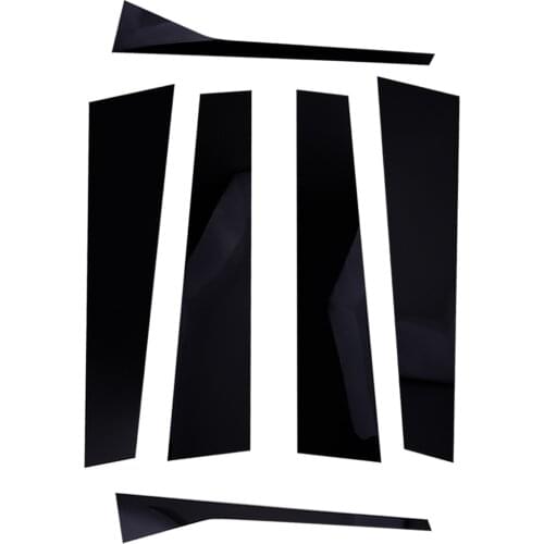 6Pcs/Set Piano Glossy Black Front Door Window Pillar Post Cover Trim Sticker Fit for VW Jetta Sedan 2010 2009 2008 2007 2006