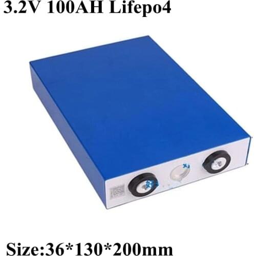 8pcs Lifepo4 3.2V 100Ah 3C Discharge Rate for 12V 24V EV Solar Panel Home Invert Energy Storage Battery Pack Diy