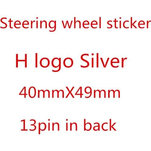 ABS Car Styling High quality Silver Car Steering Wheel Emblem Badge H logo Fit for H-o-n-da c-ivic Auto accessories