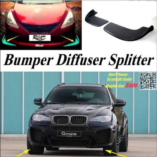 Car Splitter Diffuser Bumper Canard Lip For BMW X6 / X6 M Power Tuning Body Kit / Front Deflector Car Fin Chin Reduce Body