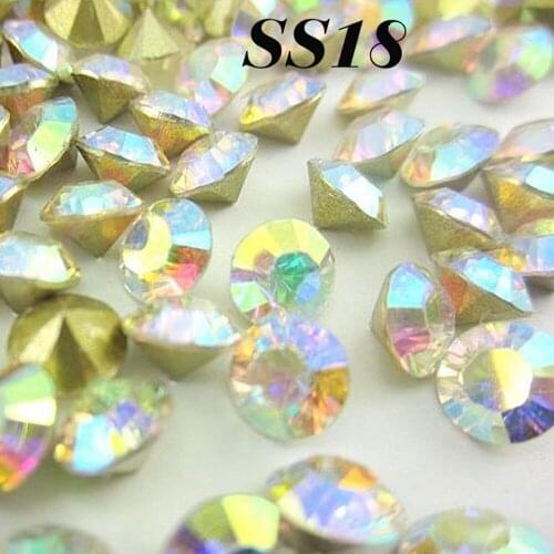 Free shipping Crystal AB/Clear AB SS18 4.2-4.4mm (3G)432pcs/bag Resin rhinestones Pointback,Resin Stones for DIY Decoration