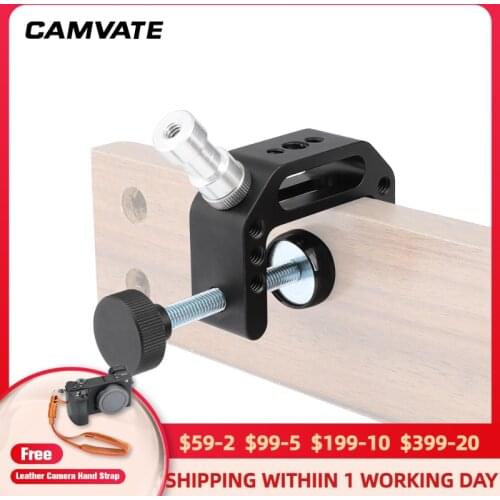 CAMVATE Robust C Clamp With 1/4" & 3/8" Male & Female Thread Screw Mounting Points (Universal Type) C2474